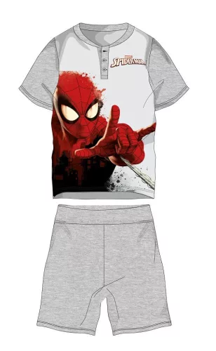Pyjama en jersey de coton d'été à manches courtes pour enfants - Spiderman - gris - 122