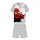 Pyjama en jersey de coton d'été à manches courtes pour enfants - Spiderman - gris - 122