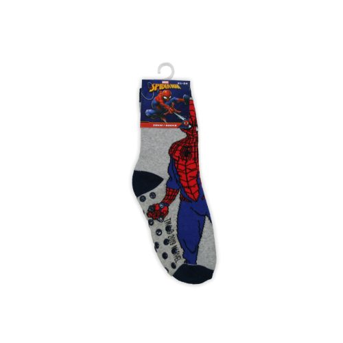 Chaussettes de bébé antidérapantes - Spider-Man - peluche - gris-bleu - 23-26