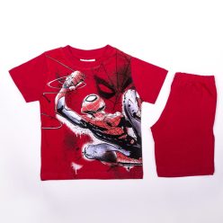   Ensemble d'été en coton pour garçon Spiderman - ensemble t-shirt-short - rouge - 128