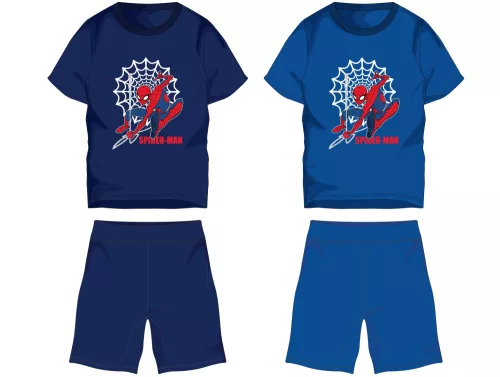 Spider-Man ensemble d'été en coton - ensemble t-shirt-short - bleu foncé - 116