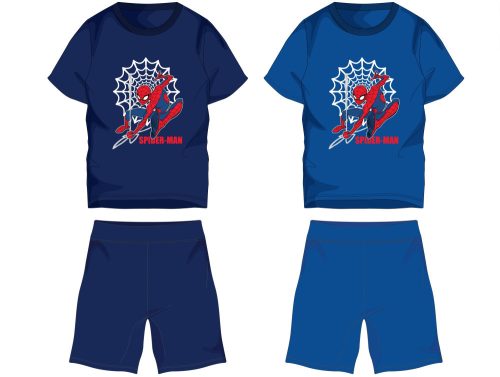 Spider-Man ensemble d'été en coton - ensemble t-shirt-short - bleu clair - 104