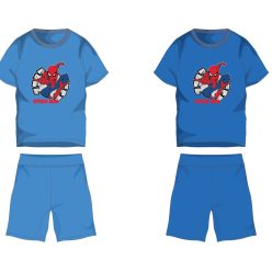   Spider-Man ensemble d'été en coton - ensemble t-shirt-short - bleu moyen - 116