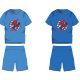 Spider-Man ensemble d'été en coton - ensemble t-shirt-short - bleu moyen - 122