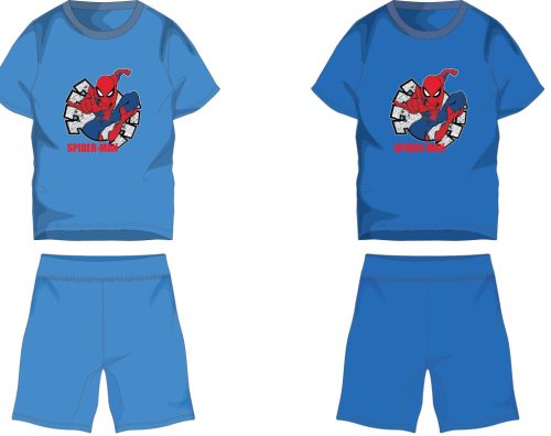 Spider-Man ensemble d'été en coton - ensemble t-shirt-short - bleu moyen - 128