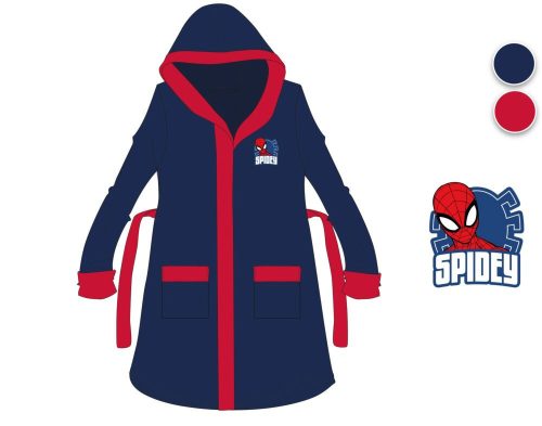 Peignoir en coton à capuche pour enfants Spiderman - bleu foncé - 98-104