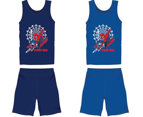 Spider-Man ensemble d'été en coton - ensemble débardeur-short - bleu moyen - 104