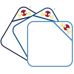   Serviette de bain à capuche Spiderman avec motif brodé - 70 x 70 cm - bleu foncé