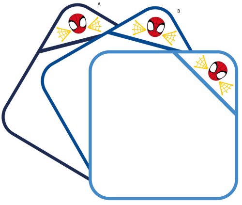 Serviette de bain à capuche Spiderman avec motif brodé - 70 x 70 cm - bleu foncé