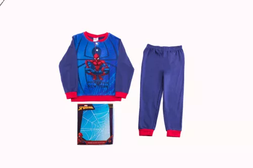 Pyjama en coton épais pour enfants - Spiderman - bleu foncé-bleu - 122