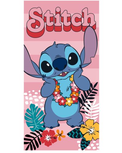 Disney Stitch Ohana Signifie Famille Serviette de plage en coton éco-responsable à séchage rapide - 70x140 cm