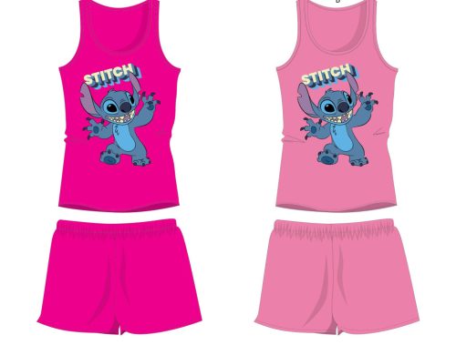 Disney Stitch ensemble d'été en coton - ensemble t-shirt-short - rose - 104