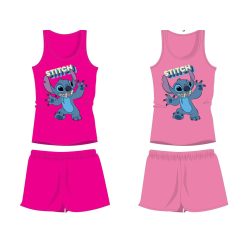   Disney Stitch ensemble d'été en coton - ensemble t-shirt-short - rose - 110