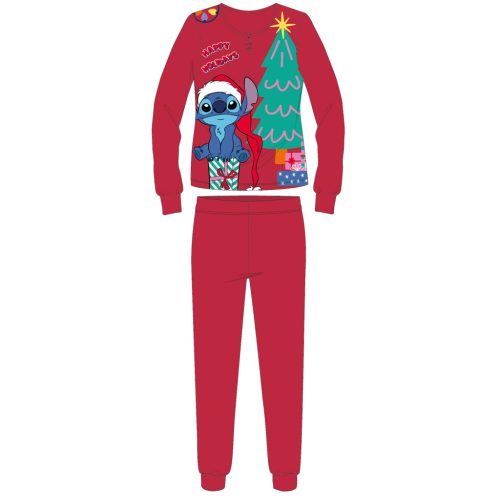 Stitch vastag interlock karácsonyi pamut pizsama kislányoknak - 128