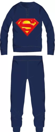 Pyjama en coton fin pour homme Superman - pyjama en jersey - bleu foncé - M