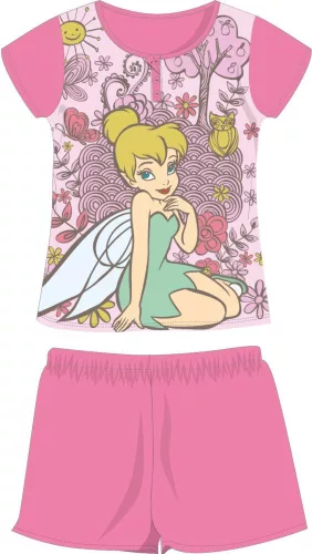Pyjama d'été en coton à manches courtes pour enfants Disney Fée Clochette - pyjama en jersey - rose