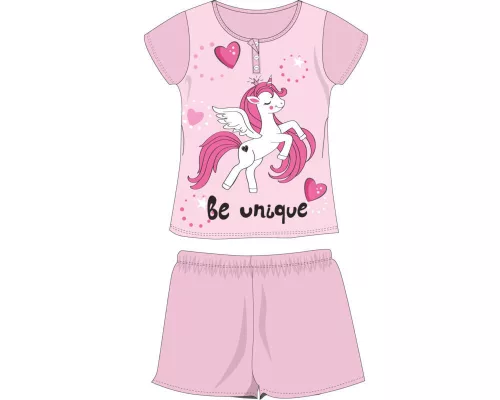 Pyjama en coton d'été à manches courtes pour enfants - Licorne