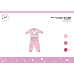   Pyjama bébé en interlock de coton d'hiver - Licorne - rose clair - 98