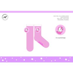   Chaussettes d'hiver chaudes antidérapantes licorne pour enfants - chaussettes sherpa - rose clair