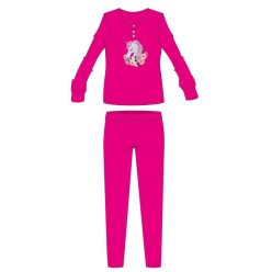   Pyjama en flanelle en coton Licorne - pyjama d'hiver épais pour enfants - rose - 104