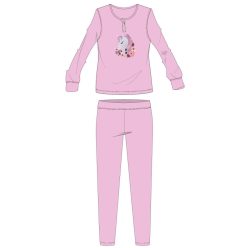   Pyjama en flanelle en coton Licorne - pyjama d'hiver épais pour enfants - rose - 110