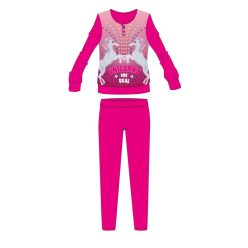   Licorne pyjama en coton d'hiver pour enfants - pyjama interlock - avec inscription Les licornes sont réelles - rose - 104