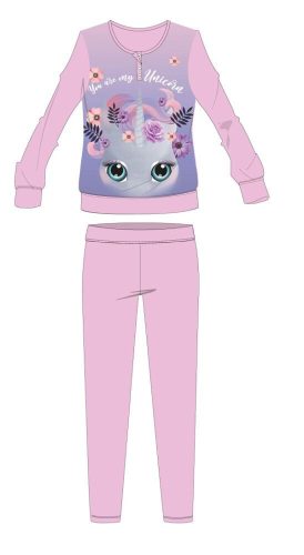 Licorne pyjama en coton d'hiver pour enfants - pyjama interlock - avec inscription Tu es ma licorne - rose clair - 122