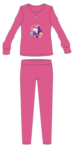 Pyjama d'hiver en coton Licorne pour enfants - pyjama interlock - rose - 104