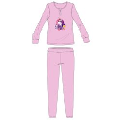   Licorne pyjama en coton d'hiver pour enfants - pyjama interlock - rose clair - 98