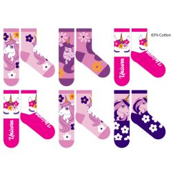   Chaussettes pour enfants licorne en coton pour enfants - 6 paires/paquet