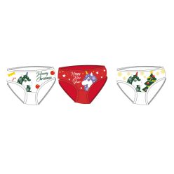 Culotte de fille de Noël licorne - 3 culottes en coton
