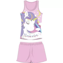   Pyjama sans manches d'été pour enfants avec licorne - pyjama en coton - rose clair - 98