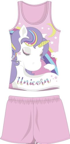 Pyjama sans manches d'été pour enfants avec licorne - pyjama en coton - rose clair - 98