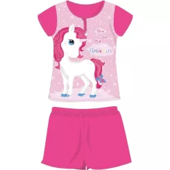   Pyjama en coton d'été à manches courtes pour enfants avec licorne - pyjama en jersey