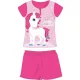 Pyjama en coton d'été à manches courtes pour enfants avec licorne - pyjama en jersey