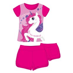   Licorne ensemble d'été en coton - ensemble t-shirt-short - rose - 128
