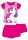 Licorne ensemble d'été en coton - ensemble t-shirt-short - rose - 128