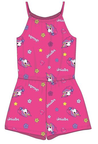 Combinaison d'été en coton à motif de licorne - rose - 104