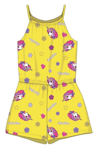 Combinaison d'été en coton à motif de licorne - jaune - 110