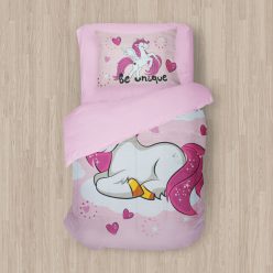 Ensemble de literie en coton pour enfant - Licorne