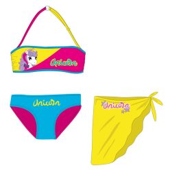   Ensemble maillot de bain licorne - bikini avec jupe pour les filles - rose-turquoise-jaune - 104