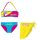Ensemble maillot de bain licorne - bikini avec jupe pour les filles - rose-turquoise-jaune - 110