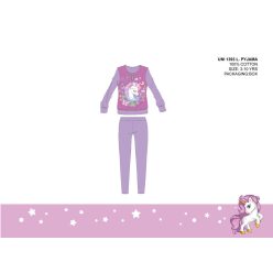   Licorne pyjama en coton d'hiver léger pour enfants - pyjama en jersey - violet - 122