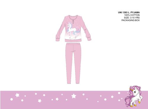 Licorne pyjama en coton fin pour enfants - pyjama jersey - rose clair - 98