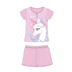   Pyjama en coton d'été à manches courtes pour enfants avec licorne - pyjama en jersey - violet - 116