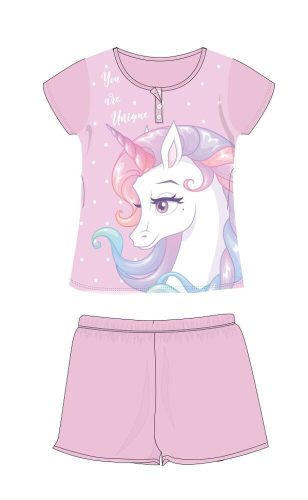Pyjama en coton d'été à manches courtes pour enfants avec licorne - pyjama en jersey - violet - 116