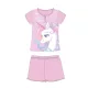 Pyjama en coton d'été à manches courtes pour enfants avec licorne - pyjama en jersey - violet clair
