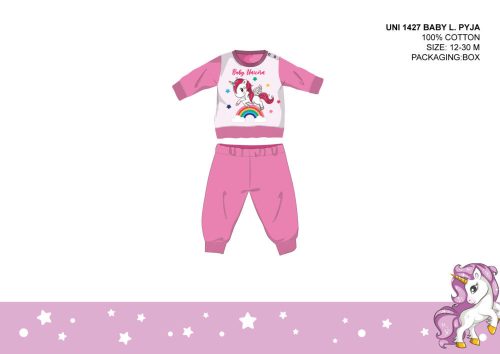 Pyjama de bébé licorne - pyjama en jersey de coton - rose - 98