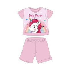   Pyjama d'été à manches courtes de bébé licorne - pyjama en jersey de coton