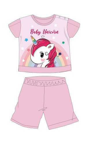 Pyjama d'été à manches courtes de bébé licorne - pyjama en jersey de coton